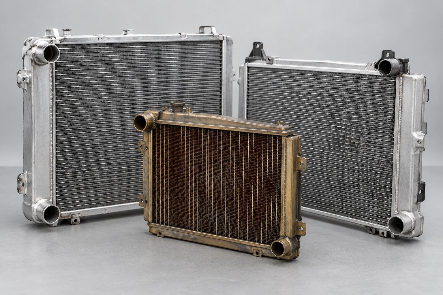 Illustration of aluminum and copper-brass radiators for recycling